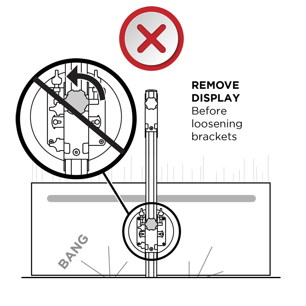 always remove monitors before main height adjustment of awms-2-bt75